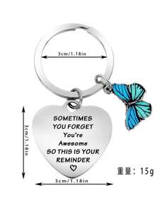 1pc Butterfly Decoration Keychain, Valentine's Day Gift, Decor For Partner's Wallet, Schoolbag, Backpack