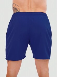 Mauricinho Beach Training Tactel Men's Plain Basic Shorts - 寶藍色 - 查看 2