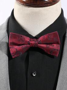 1 chiếc nơ cổ lọ hai lớp in họa tiết hoa/cây thanh lịch dành cho nữ, thích hợp làm quà tặng tiệc tùng ngày lễ - Nhiều màu - Xem 3