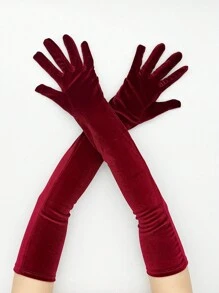 1 Cặp Găng Tay Dài Nhung Dày, Thích Hợp Cho Tiệc/Biểu Diễn Sân Khấu/Tiệc Giáng Sinh, Mùa Đông - Nhiều màu - Xem 3
