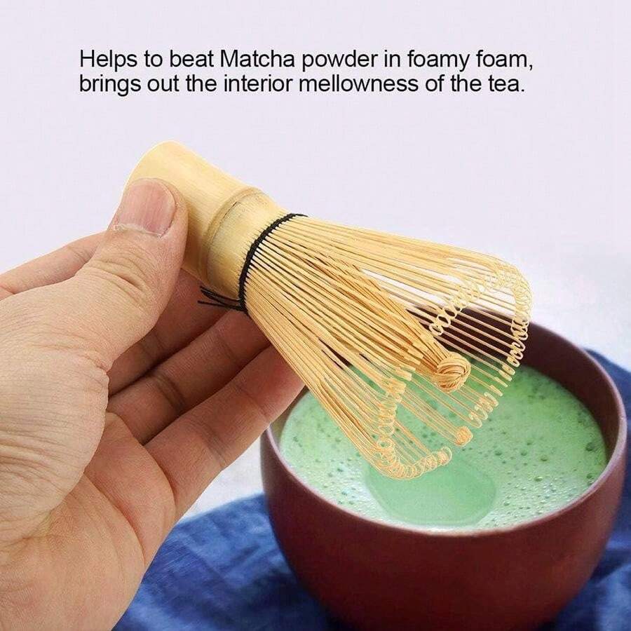 Juego De 3 Piezas Para Té Matcha | Batidor De Bambú 100 Dientes, Pala Y Cuchara | Tradicional Japonés, Hecho A Mano