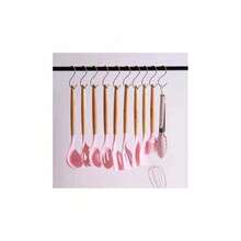 Silicone Spoons Set With Wooden Handle 12 Pieces Kitchen Utensils - 紫色 - 查看 8