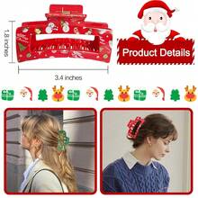 Kẹp tóc Giáng sinh, Tóc dày, Phụ kiện tóc in hình Giáng sinh, Tất Giáng sinh phù hợp cho phụ nữ và trẻ em gái - Nhiều màu - Xem 8