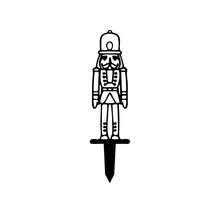 1 件圣诞胡桃夹子节日庭院木桩，传统或现代设计，户外节日装饰，激光切割金属艺术 - 黑色 - 查看 6