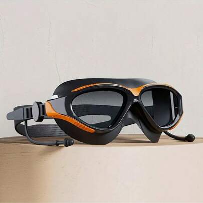 1pc Unisex Adult Swimming Goggles - Sealed Waterproof And Anti-Fog Enhanced - Wide Angle Clear Vision Large Frame Glasses - Premium Professional Quality For Men And Women, Beach Essentials, Beach Accessories, Pool Float