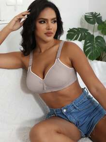 2pcs Women Floral Print Adjustable Wireless Lift And Gather Bras - Multicolor - View 6