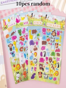 10pcs 3D Stickers, Puffy 3D Stickers For Boys, Girls, Teachers, Rewards, Crafts, Scrapbooking, Bullet Journals, Includes Animals, Numbers, Fruits, Fishes, Dinosaurs, Cars - Multicolor - View 16
