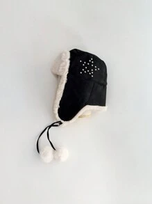 1pc Fashion Personalized Five-Pointed Star Earflap Hat, Outdoor Windproof Warm Trapper Hat, Thick Ear Protection Cap, Suitable For Men And Women - Multicolor - View 6