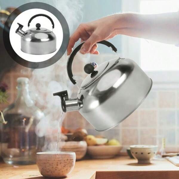 CHALEIRA DE INDUÇÃO COM APITO, PRATA, 2 LITROS DE AÇO COM APITO