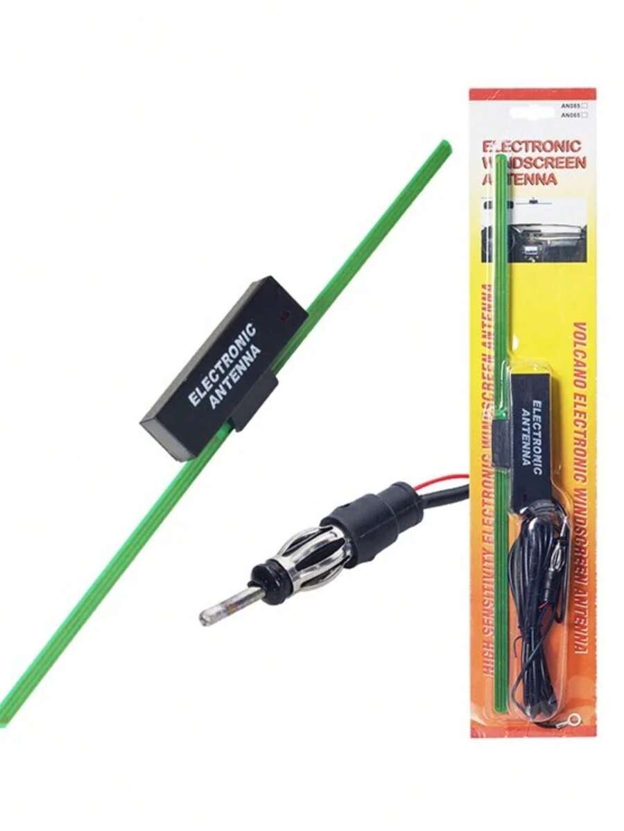 Antena de radio electronica AM FM para parabrisas sintonizador de señal de estaciones de rádio 12V para coche - Negro - Ver 1