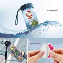 50 张圣诞贴纸乙烯基贴纸剪贴簿、日记、笔记本电脑、保险杠、滑板、水瓶、电脑、电话、卡通、安全帽、汽车贴纸 - 彩色 - 查看 6