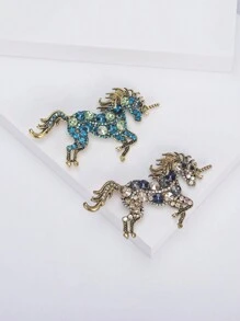 时尚珐琅马胸针独角兽别针骑马兵胸针马头胸针斑马别针派对宴会首饰配饰礼物 - 馬 - 查看 3