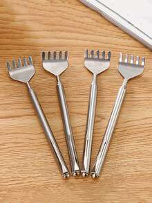 1pc Dụng cụ cào lưng có thể thu vào, mở rộng đến 19,69 inch, dụng cụ trỏ có thể thu vào di động, dụng cụ trỏ cào lưng bằng thép không gỉ bền - Bạc - Xem 3