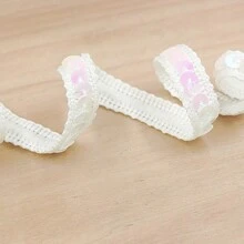 1 szt. 12 mm koronkowa lamówka z metalicznym brokatem, do sukni walentynkowej, szycia, kostiumów tanecznych, rękodzieła, pakowania prezentów, aksamitne naklejki do dekoracji odzieży, akcesoria do szycia DIY, dekoracja torby i spinki do włosów (bez papierowej karty)