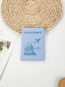 1 个创意护照夹和票夹，时尚护照套，适用于假期旅行期间保护护照存储 - 粉色 - 查看 5