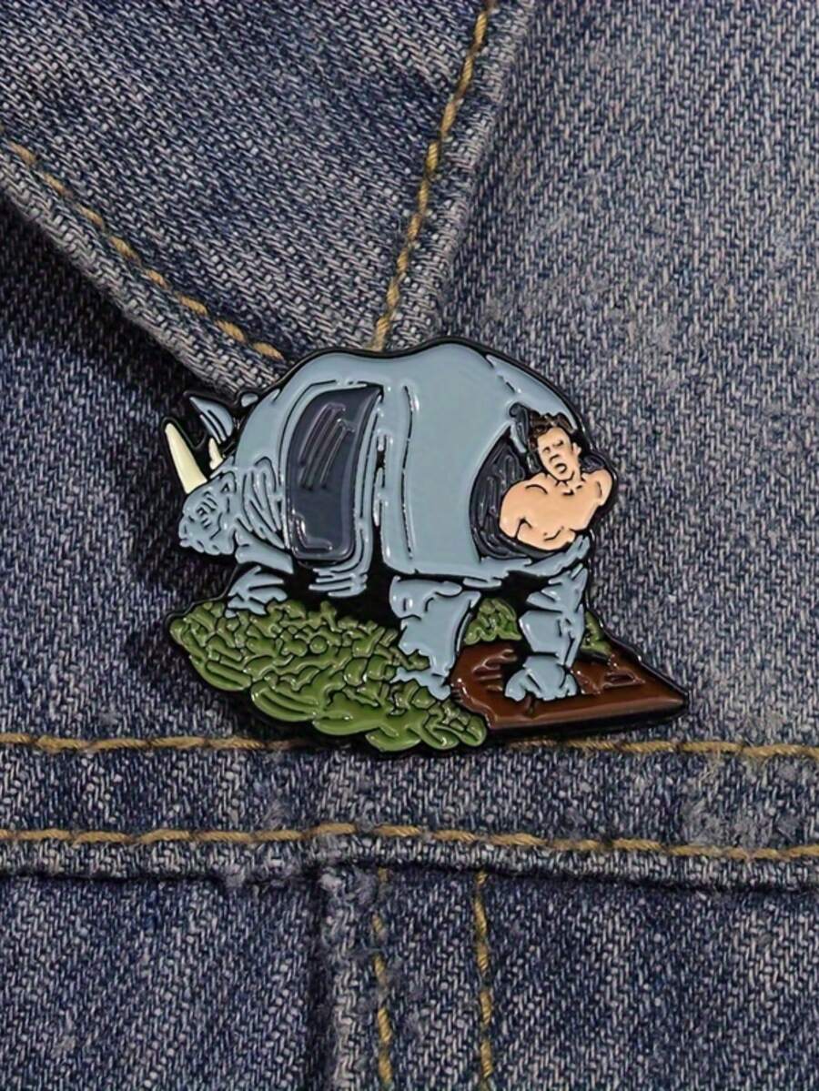 1pc MultiFunctional Unique Ace Ventura Rhinoceros Enamel Pin Zinc