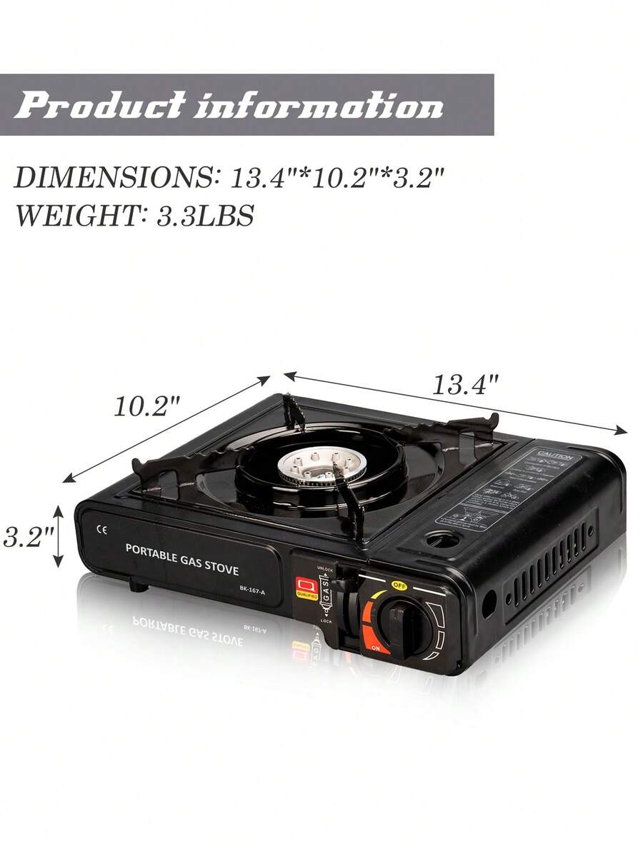 Portable Camping Stove, Outdoor Cartridge Gas Stove With Pot, Mini