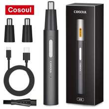 Recortador de vello de nariz recargable, afeitadora eléctrica de vello de nariz, recortador de vello de oídos de material metálico