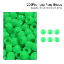 100/200pcs Acrylic Pony Beads Multicolor Plastic Bucket Beads For Jewelry Making DIY Braid Bracelet Necklace Pendant