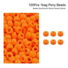 100/200pcs Acrylic Pony Beads Multicolor Plastic Bucket Beads For Jewelry Making DIY Braid Bracelet Necklace Pendant