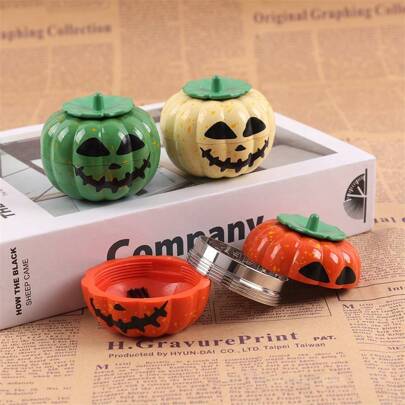 Halloween Pumpkin 6cm Aluminum Alloy Plastic Herb Grinder