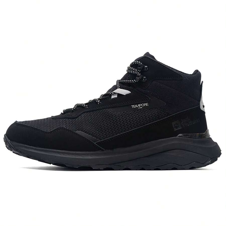 Jack Wolfskin JackWolfskin 男士轻便耐用运动鞋，适合旅行、远足、徒步旅行和休闲穿着 - 黑色 - 查看 1