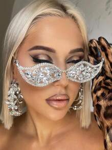 STONEFANS Stonefans Crystal Geometric Sunglasses Frame For Women Party Jewelry 2024 Ins Fashion Rhinestone Face Accessories Bridal Gifts