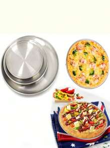 1-4-6-10-Piece Stainless Steel Dinner Plates, 6.6In 7.8In10.2In Round Kitchen Metal Dish Plates, Rust-Proof Camping Serving Plates For BBQ, Snack, Salad, Appetizer, Fruit,Cook