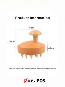 1 chiếc bàn chải gội đầu massage da đầu bằng gỗ silicon tại nhà - màu nâu - Xem 6