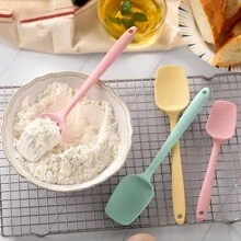 4pcs/Set Nordic Style Silicone Bakeware Tools, Mini Scraper/Mini Spatula/Basting Brush/Long Spatula, Macaron Colors, Cake Cream Cheese Spreader, Kitchen Utensils
