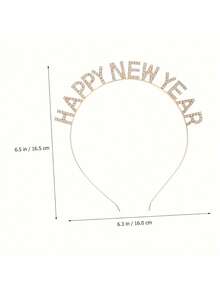 1 件闪亮水晶水钻“新年快乐”皇冠头带，适合新年前夜和圣诞派对 - 銀色水鑽髮箍 - 查看 4