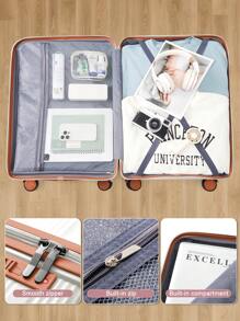 Floless Carry On Luggage Hard Shell Travel Trolley 4 Spinner Wheels Lightweight Polypropylene Suitcase With TSA Lock Spinner, 20in Carry On Luggage Small Suitcase With Spinner Wheels Lightweight Rolling Cabin Suitcase For Airplanes Travel Bag For School School Accessories School Stuff