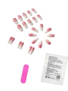 Bộ 24 móng giả dài hình quan tài, hiệu ứng ombre trắng sang hồng, trang trí hình trái tim và gấu bông 3D ánh ngọc trai. Giúp bạn nâng tầm diện mạo ngay lập tức. Bộ móng giả phủ toàn bộ bao gồm 1 tờ keo dán và 1 dũa móng mini, phù hợp cho phụ nữ và bé gái sử dụng hàng ngày và đi làm. Keo dán móng được giao ngẫu nhiên. - Nhiều màu - Xem 2