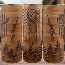 20oz Deer Hunting 3D Print Insulated Skinny Tumbler With Straw And Lid | 304 Stainless Steel Travel Coffee Cup | Festival Gift For Men And Women | Age 14+ | Durable Outdoor Canteen Back To School