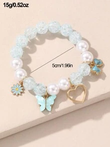 1pc Butterfly Crystal Beads Children's Bracelet