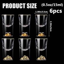 Set de 6 piezas de vasos para chupito de 0.5oz/15ml, vasos de vodka de pequeña capacidad, solo lavar a mano, de vidrio de alta calidad, a prueba de roturas, cristal transparente con fondo seco, juego de licor estilo chino, mini copas para bebidas adecuadas para whisky, tequila, vodka, perfecto para fiestas, bares y clubes