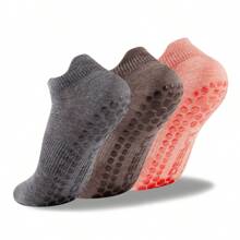 3 pares de calcetines de yoga para mujer, transpirables y antideslizantes con agarre, para gimnasio