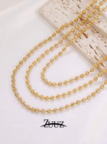 1 pièce Collier à chaîne de perles en acier inoxydable de 2 mm, 3 mm, 4 mm pour femmes et hommes. Colliers à perles rondes. Ras-de-cou pour femmes. Cadeau pour meilleurs amis
