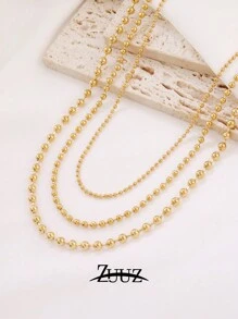 1 pièce Collier à chaîne de perles en acier inoxydable de 2 mm, 3 mm, 4 mm pour femmes et hommes. Colliers à perles rondes. Ras-de-cou pour femmes. Cadeau pour meilleurs amis