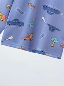 2pcs/Set Young Boy Thermal Underwear Set With Thermal Lined, Long Sleeve Top & Long Pants, Printed, Warm Base Layer For Autumn, Winter, Sleepwear, Toddler & Big Kid Sizes - Multicolor - View 4