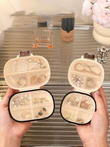 1 件装紧凑型药品分配器盒，迷你整洁珠宝收纳盒，可存放耳环、药丸 - 彩色 - 查看 7