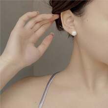 1 Cặp bông tai ngọc trai tròn nhiều màu sáng bạc Sterling S925, quà tặng tiệc sinh nhật thanh lịch cho phụ nữ - bông tai ngọc trai - Xem 2