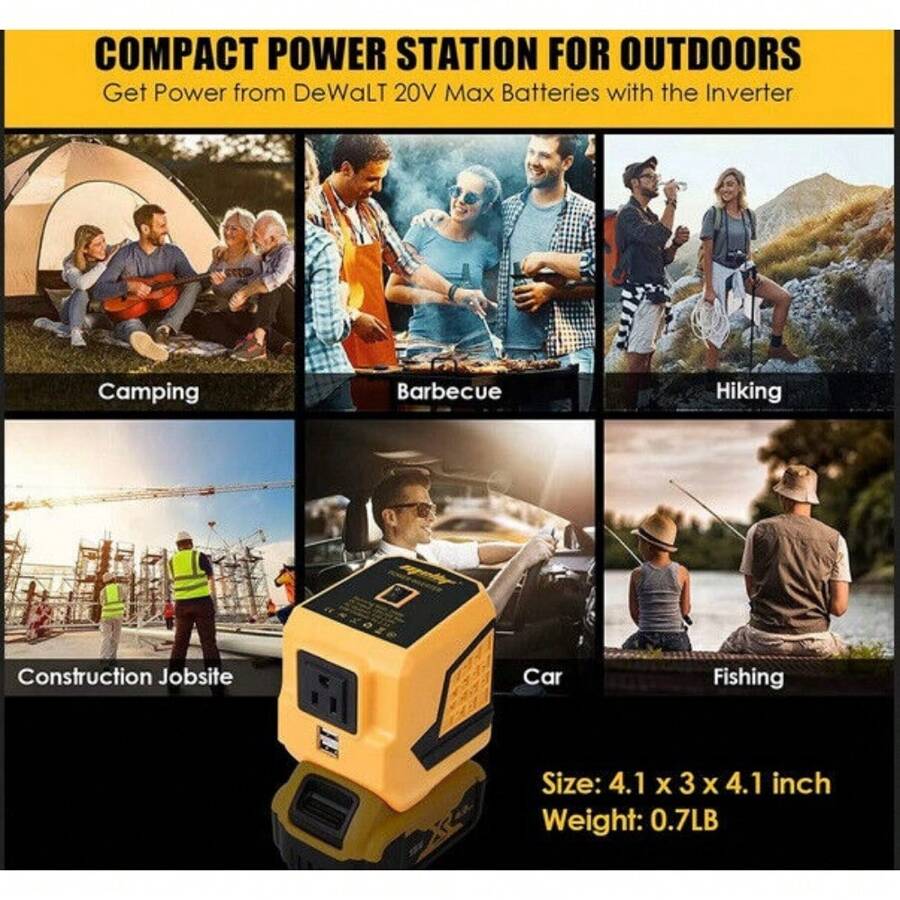 Mellif 200W Power Inverter For DeWALT 20V Battery Portable Power