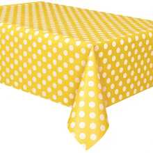 1 Khăn trải bàn nhựa dùng một lần, hình chữ nhật PE họa tiết chấm bi, dùng để trang trí tiệc sinh nhật - Nhiều màu - Xem 4