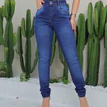 Kit 3 Women's Skinny High Waist Jeans With Lycra - Màu xanh lam - Xem 8