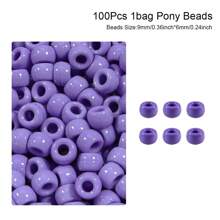 100/200pcs Acrylic Pony Beads Multicolor Plastic Bucket Beads For Jewelry Making DIY Braid Bracelet Necklace Pendant