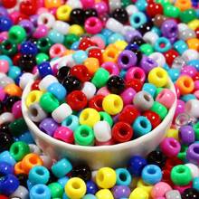 100/200pcs Acrylic Pony Beads Multicolor Plastic Bucket Beads For Jewelry Making DIY Braid Bracelet Necklace Pendant