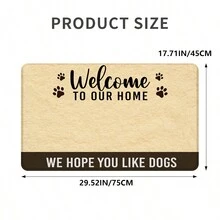 1 件欢迎来到我们家浴室垫、有趣的欢迎门垫、家居装饰礼物、定制宠物浴室入口垫、狗爱好者的个性化礼物 - 米色 - 查看 3