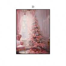 YIKES 1 pièce Père Noël Veille de Noël Privée Bonhomme de neige Cadeau de Noël Flocon de neige Rose Mode Murale Affiche Nordique Décoration de chambre Chambre de fille Suspension Tête de lit Peinture sans cadre
