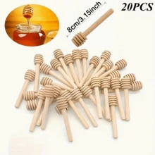Bộ 20 thìa gỗ nhỏ dùng để múc mật ong, thìa gỗ cán dài, thích hợp dùng trong quán bar, hũ mật ong, cũng có thể dùng làm que khuấy trà sữa, dụng cụ làm món tráng miệng hoặc dụng cụ nhà bếp nhỏ. - Nhiều màu - Xem 15
